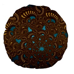 Fractal Abstract Large 18  Premium Round Cushions by Bajindul