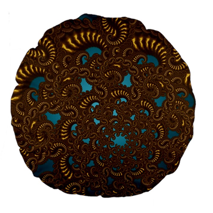 Fractal Abstract Large 18  Premium Round Cushions