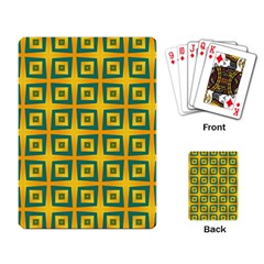 Green Plaid Star Gold Background Playing Cards Single Design (rectangle)