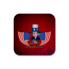 Happy 4th Of July Rubber Coaster (square)  by FantasyWorld7