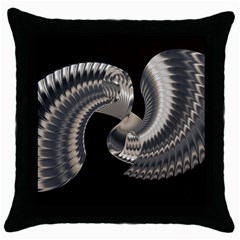 Ornament Spiral Rotated Throw Pillow Case (black) by Bajindul