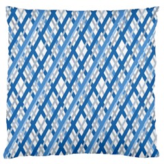 Geometric Overlay Blue Large Flano Cushion Case (one Side) by Bajindul