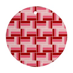 Burgundy Pattern Stripes Round Ornament (two Sides) by Alisyart
