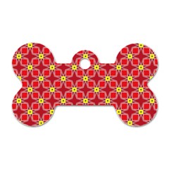 Red Yellow Pattern Design Dog Tag Bone (two Sides)