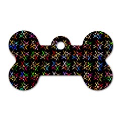 Scissors Pattern Colorful Prismatic Dog Tag Bone (one Side)