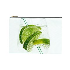 Lime Club Soda Drink Cocktail Cosmetic Bag (large) by Pakrebo