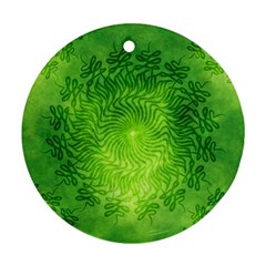 Pagan Mandala Seamless Tileable Green Ornament (round)