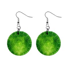 Pagan Mandala Seamless Tileable Green Mini Button Earrings by Pakrebo