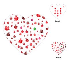 Beetle Animals Red Green Flying Playing Cards Single Design (heart)