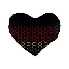 Germany Flag Hexagon Standard 16  Premium Heart Shape Cushions by HermanTelo
