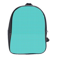 Gingham Plaid Fabric Pattern Green School Bag (large)