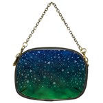 Background Blue Green Stars Night Chain Purse (Two Sides) Front