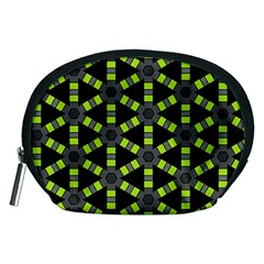 Backgrounds Green Grey Lines Accessory Pouch (medium)