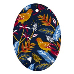 Colorful Birds In Nature Oval Ornament (two Sides) by Sobalvarro