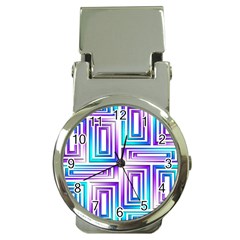 Geometric Metallic Aqua Purple Money Clip Watches