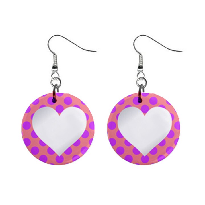 Love Heart Valentine Mini Button Earrings
