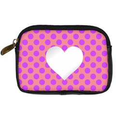 Love Heart Valentine Digital Camera Leather Case by HermanTelo