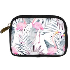 Tropical Flamingos Digital Camera Leather Case by Sobalvarro