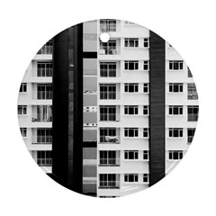 White And Black City Buildings Ornament (round)