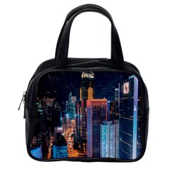 High Rise Buildings With Lights Classic Handbag (one Side) by Pakrebo