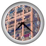 Low Angle Photography Of Beige And Blue Building Wall Clock (Silver)