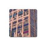 Low Angle Photography Of Beige And Blue Building Square Magnet