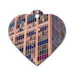 Low Angle Photography Of Beige And Blue Building Dog Tag Heart (One Side)