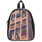 Low Angle Photography Of Beige And Blue Building School Bag (Small)