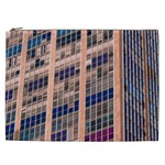 Low Angle Photography Of Beige And Blue Building Cosmetic Bag (XXL)