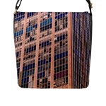 Low Angle Photography Of Beige And Blue Building Flap Closure Messenger Bag (L)