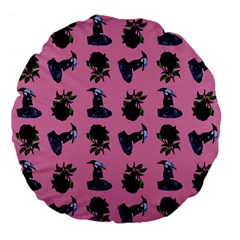 Gothic Girl Rose Light Pink Pattern Large 18  Premium Flano Round Cushions by snowwhitegirl