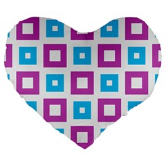 Pattern Plaid Large 19  Premium Flano Heart Shape Cushions