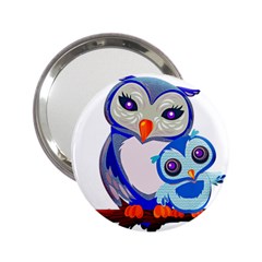 Owl Mother Owl Baby Owl Nature 2 25  Handbag Mirrors by Sudhe