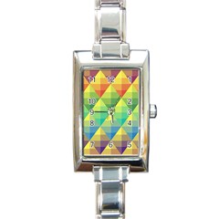 Background Colorful Geometric Rectangle Italian Charm Watch by Simbadda