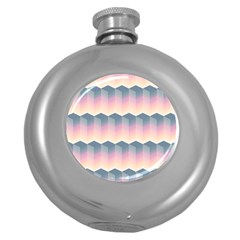 Seamless Pattern Background Block Round Hip Flask (5 Oz)