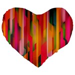 Background Abstract Colorful Large 19  Premium Flano Heart Shape Cushions