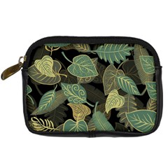 Autumn Fallen Leaves Dried Leaves Digital Camera Leather Case by Simbadda