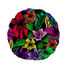 Hibiscus Flower Plant Tropical Standard 15  Premium Flano Round Cushions by Simbadda
