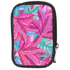 Leaves Tropical Reason Stamping Compact Camera Leather Case by Simbadda