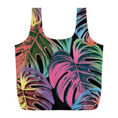 Leaves Tropical Jungle Pattern Full Print Recycle Bag (l) by Simbadda