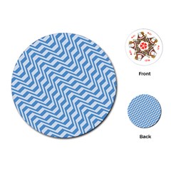 Geometric Blue Shades Diagonal Playing Cards Single Design (round) by Bajindul