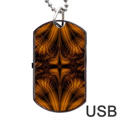 Background Pattern Yellow Gold Black Dog Tag Usb Flash (two Sides)
