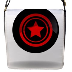 Star Black Red Button  Flap Closure Messenger Bag (s) by Pakrebo