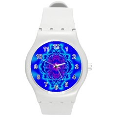 Digital Art Artwork Fractal Color Abstact Round Plastic Sport Watch (m) by Pakrebo
