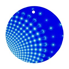 Digital Arts Fractals Futuristic Blue Ornament (round)