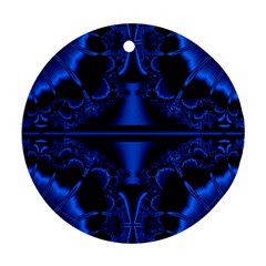 Art Fractal Artwork Creative Blue Black Ornament (round)