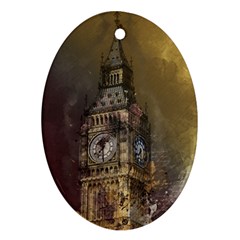 London Big Ben Building Oval Ornament (two Sides) by Wegoenart