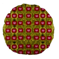 Happy Floral Days In Colors Large 18  Premium Flano Round Cushions by pepitasart