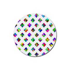 Rainbow Lattice Rubber Coaster (round) 