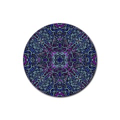 Pattern Fire Purple Repeating Rubber Round Coaster (4 Pack)  by Wegoenart